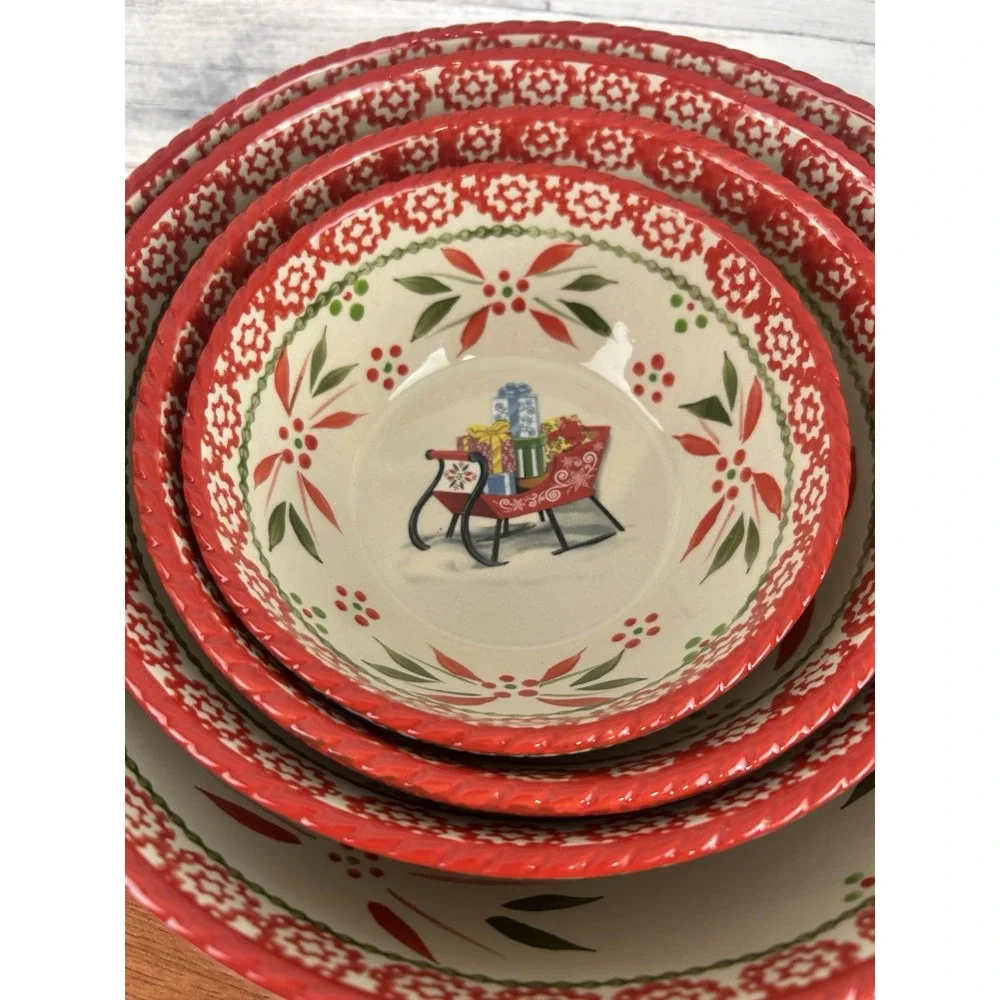 Temp-tations By Tara Christmas 5 Nesting Bowls